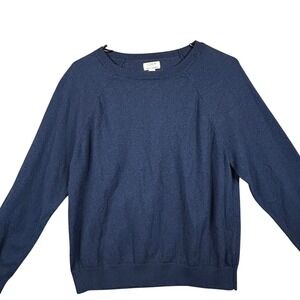 J Crew Navy Blue Crew Neck Sweater With Cashmere Size M Raglan Sleeve